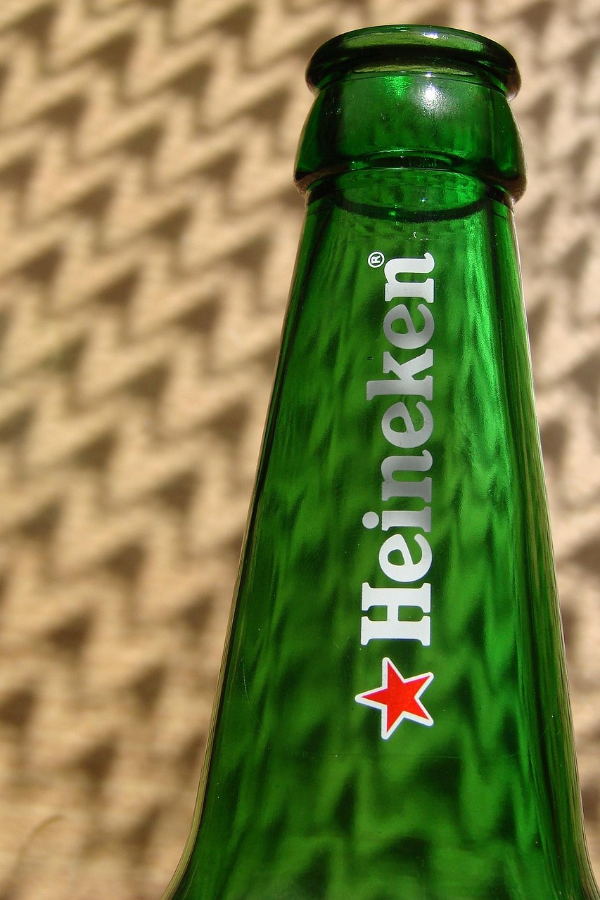 heineken, beer, bottle, logo, green, rays, shadows, brown logo, brown bottle, heineken, heineken, heineken, heineken, heineken